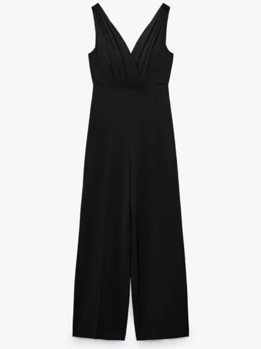 ZARA PLEATED WIDE LEG JUMPSUIT IN BLACK NWT size S